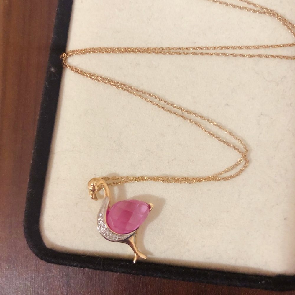 KAY Pink Sapphire Necklace 10K Gold